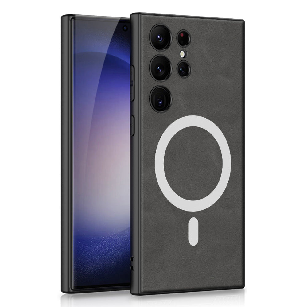 GKK til Samsung Galaxy S23 Ultra kompatibel med MagSafe Matte Phone Case PU-læderbelagt TPU PC-bagcover GKK til Samsung Galaxy S23 Ultra kompatibel med MagSafe Matte Phone Case PU-læderbelagt TPU PC-bagcover